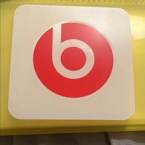 Beats Logo Sticker - Red on White